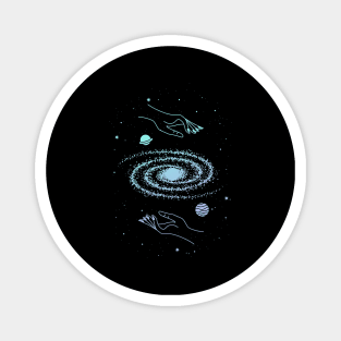 Cosmos Galaxy And Hands Sacred Geometry Stars Magnet